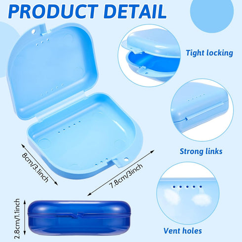 120 12 Sherr Pcs Dental Retainer Cases Bulk with Holes Colors Denture Case Mouth Guard Holder False Teeth Container
