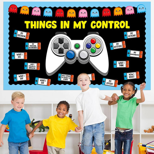 Mindset Set Growth Video Game Theme Bulletin Board Mental Health Bulletin Board Decorations Inspirational Cutouts