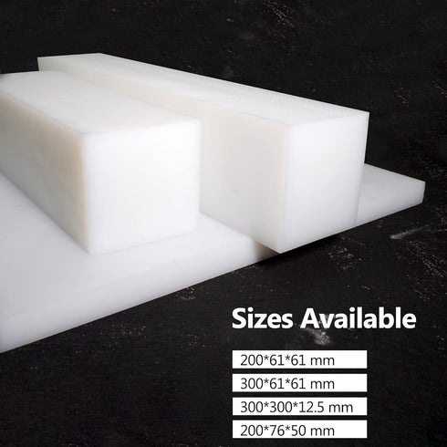 UHMW Tapping Block, Ultra High Molecular Weight Polyethylene Rectangular Solid Plastic Blocks for DIY Projects
