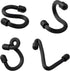 Nite Ize Gear Tie Bendable S-Hook - Utility S-Hook for Hanging, Tough Rubber Shell with Flexible Wire, Black (4 Pack)