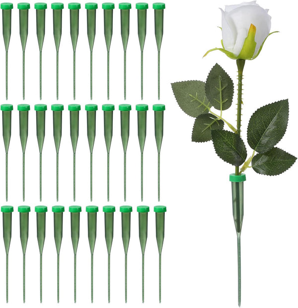 Grevosea 30 PCS Floral Water Tubes for Flowers, Green Floral Water Tubes, 5.71