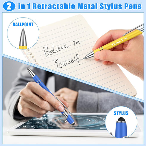 Sherr 120 Pieces Christmas Thank You Pens - Touch Screen 2 in 1 Pens with Stylus Tip for Events and Office Gifts