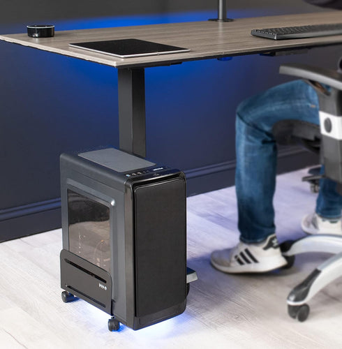 VIVO 7.8 14 inch CART-PC01L Large Computer Tower Desktop ATX-Case, CPU Steel Rolling Stand, to Wide Adjustable Mobile