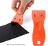 FOSHIO 2PCS Orange Plastic Razor Blade Scraper Tool with 100PCS Blades for Sticker and Adhesive Removal