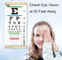 Eye Chart, Snellen Eye Chart for Eye Exams 20 Feet with Wood Frame, Canvas Low Vision Wall Chart