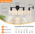 3-Light 18.51" DLLT Bathroom Light Fixtures: Black Modern Vanity Lights with Clear Glass Shade - Bathroom Wall Lamp