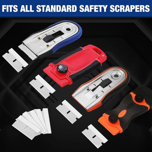 50-Pack WORKPRO Single Razor Edge Blades, Industrial Scraper Razor Blades, High Carbon Steel One Edge Razor Blades