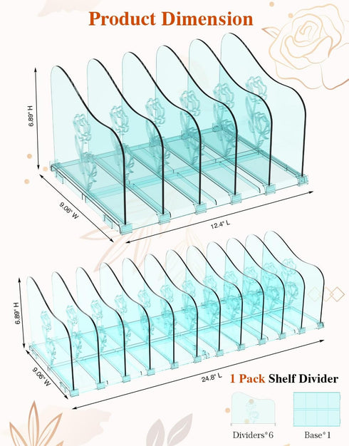 Adjustable Rose File Organizer for Desk, Vertical File Folder Holders for Magazines, Upright Desktop Binder Organizer