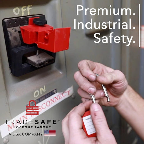 TRADESAFE Circuit Breaker Lockout Device, 3 Pack, 480/600 Volt, Clamp-on Breaker Lock Out Device