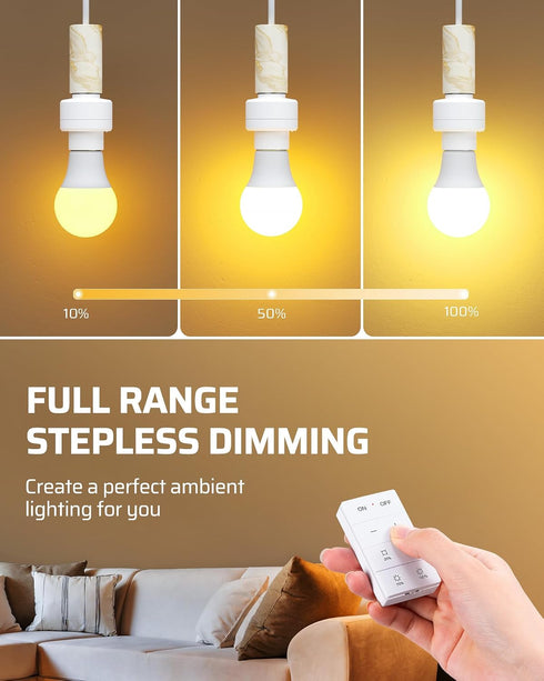 Dimmer, 100FT E26/E27 Bulbs Closet, DEWENWILS Remote Control Light Socket with Wall Mounted Wireless Light Switch