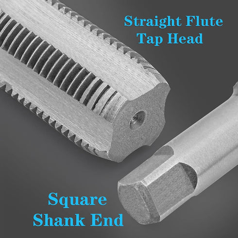 YUENTOEN 5 Piece NPT Pipe Tap Set, NPT Thread Forming Taps, GCR15 Drill Bits for Cleaning, Sizes 3/4", 1/2", 3/8",