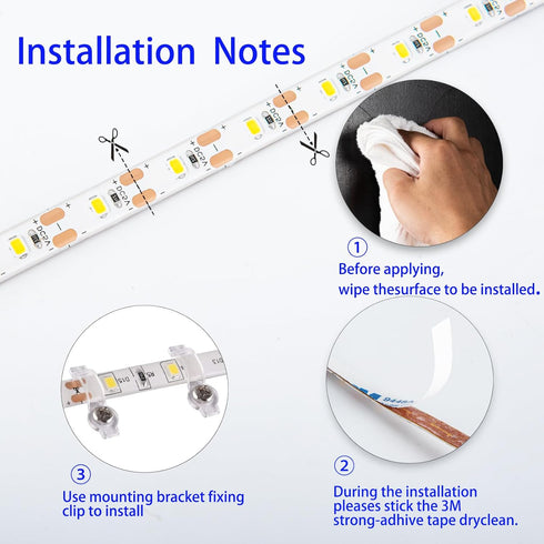 13.2ft, 240LEDs Dimmable, Battery Powered Led Strip Lights, Warm White, with Remote, Timer, Cuttable Suitable