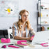 Hot Pink Desk Accessory Kit, Hot Pink Office Supplies, Hot Pink Stapler and Tape Dispenser Set, Gift for Students,