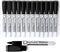 Volcanics Magnetic Dry Erase Markers with Eraser, Low Odor Fine Tip Whiteboard Pens Pack of 12, Black