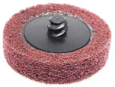 Benchmark Abrasives 2" Quick Change A/O Non-Woven Surface Preparation Wheels for Sanding Polishing Paint Removal with Male R-Type Backing, Use with Die Grinder (10 Pack) - (Maroon - Fine)