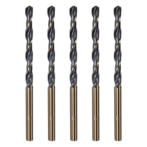 5 PCS 1mm Twist Drill Bit High Speed Steel 4341, Gold and Black Coated for Home Improvement DIY