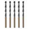 5 PCS 1mm Twist Drill Bit High Speed Steel 4341, Gold and Black Coated for Home Improvement DIY