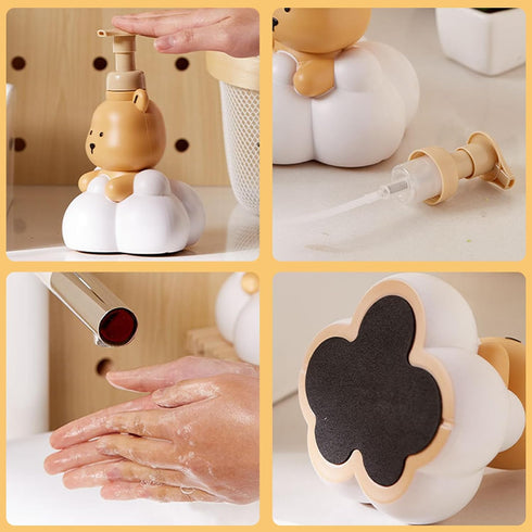 PASNMKvn 250/500ml Cartoon Bear Foaming Soap Dispenser Refillable Hand Sanitizers and Shampoo Bottle for Bathroom