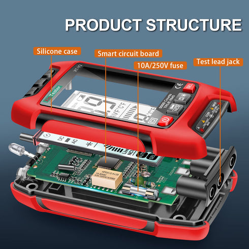 Digital Multimeter, 9999 Counts TRMS Auto-Ranging Voltmeter, Measures AC/DC Amp Ohm Voltage Meter Capacitance Frequency