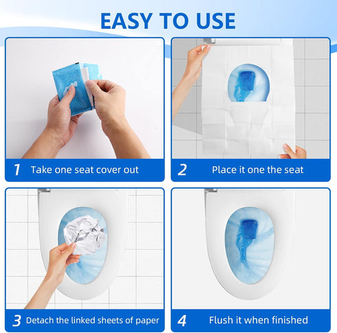 (60 pack), Toilet Seat Covers XL Flushable and Biodegradable Paper Cover Disposable for Adult and Kids Potty Training