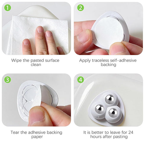 CeroDimo 8 360 PCS Self Adhesive Caster Wheels for Kitchen Appliances, Swivel Universal Mini Rollers for Small