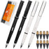Everlasting Pencils 0.7mm Inkless Pen, 4Pcs Pencils with 8Pcs Replaceable Leads (Black White) Lapiz Infinito No Sharpen