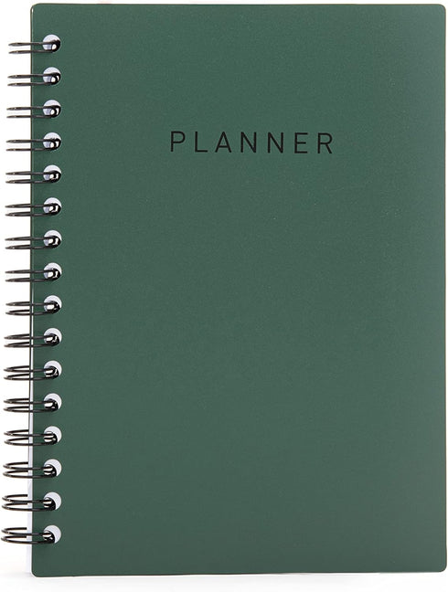 Mintra Office Undated Weekly/Monthly Planner, Junior Size in Green Olive