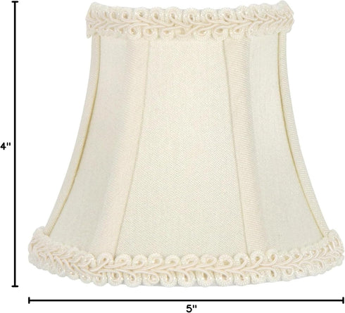5 Inch Upgradelights Clip on Chandelier Half Shade in Eggshell Silk