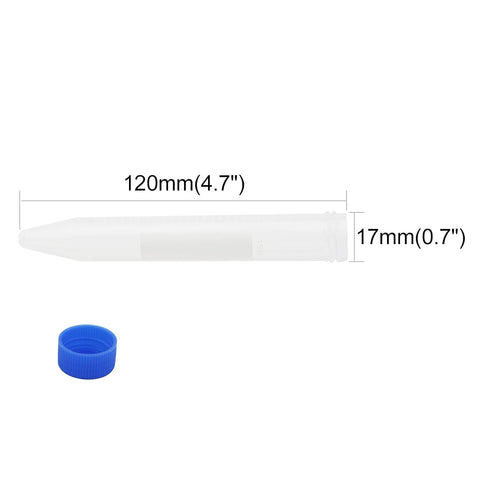 JIUWU 15mL Conical Centrifuge Tubes, 10Pcs Sterile Plastic Test Tubes with Screw Caps, Random Color