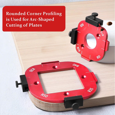 Shcobomo 2PCS R10/R15/R20/R25/R30/R35/R40/R50 Router Corner Radius Template, Aluminum Alloy Router Templates