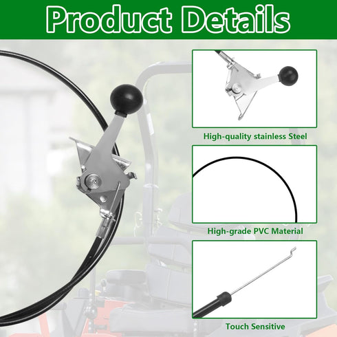 055-8020-00 Throttle Cable for Bad Boy ZT Elite Mowers, 52-1/2" Cable Length, 50" Conduit Length
