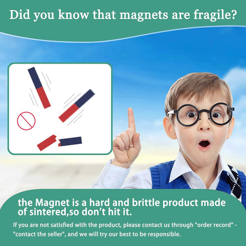 Science Magnet for Kids, Small Bar Magnet with North South Identified for Physics Education (2Pcs)