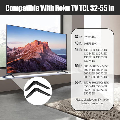 Decumeby TV Stand Legs, Base Stand TV Cabinet Legs No Drill Installation Thick Non Slip Pads for Wood Marble Glass