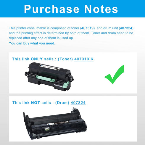 LCL Compatible Toner Cartridge Replacement for Ricoh 407319 SP 4500A 3600DN 3610SF (1-Pack Black)