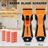 1 Pack 157Pcs -7Pcs 150Pcs REXBETI Razor Blade Scraper Tool, Razor Scraper with Extra Razor Blades Metal and Plastic