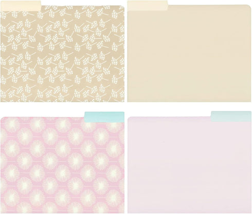 Juvale 12-Pack Pretty Pastel Decorative File Folders, Cute Classroom Supplies, Office Organization Letter Size, 1/3 Cut