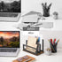 Snughome Desktop Mail Organizer, 2-Slot Matte Black Metal Sorter, File Holder for Home or Office Desktop