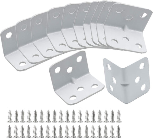 Jiozermi 12 Pcs Corner Brace, L Shape Shelf Bracket 1"x1"x1.3" , 90 Degree