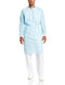 VALUMAX 3370K-B Disposable Dual-Fabric Cover Gown, Fluid Resistant,Tie Back, Knit Cuffs, Blue, Pack