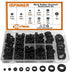 ISPINNER 190pcs Rubber Grommet Assortment Kit, 9 Sizes Eyelet Ring Gasket (Black, 1/4" to 1")