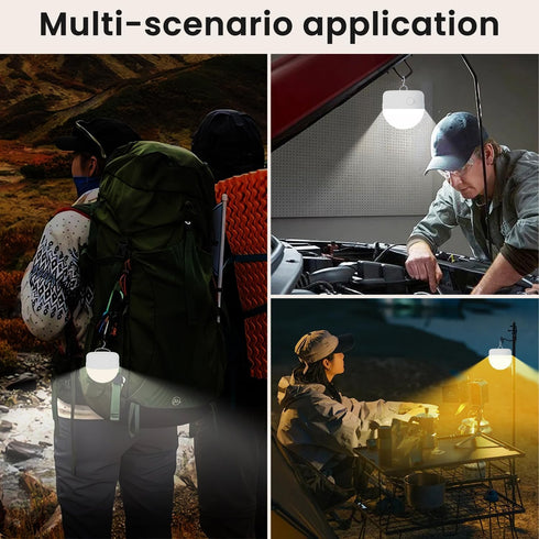 2Packs E26 Bulbs 10W 900LM Bulb 3500mAh, Rechargeable Magnetic Light with Remote and Hook, Battery operated Emergency