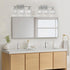 3-Light E26 (Bulbs comzler Bathroom Light Fixtures Over Mirror, Brushed Nickel Crystal Wall Sconce with Base for Mirror