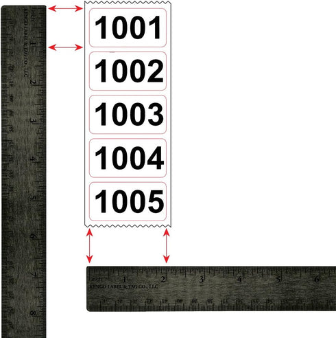 Kenco Self Adhesive Durable Vinyl Labels, Consecutively Numbered 2" X 1" (ROLL 1001-1500)