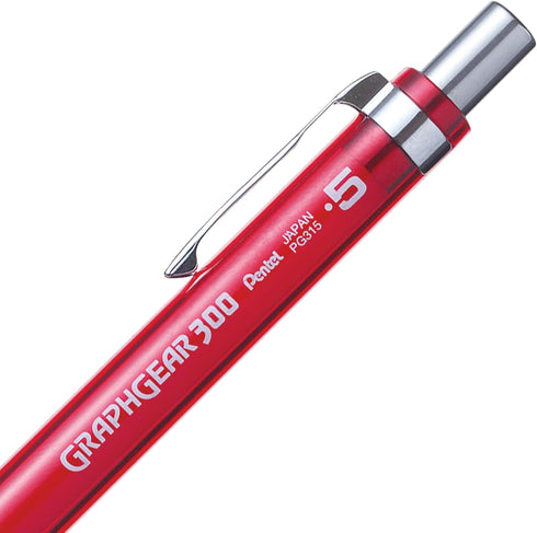 Pentel GraphGear 300 Mechanical Pencil - Box of 12 Pencils, 0.5mm, Red