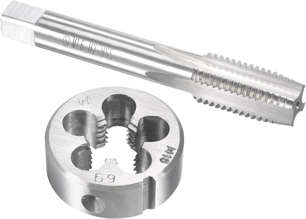 uxcell M16 x 2mm Metric Tap and Die Set, Machine Thread Screw Tap & Die Kit for Nut Screw Bolt Repair