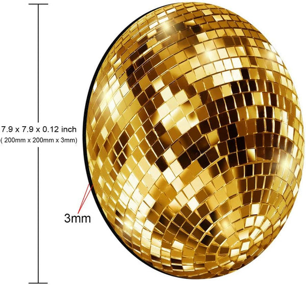 Smooffly Gold Disco Ball Round Mouse Pad, Cute Sequin Mouse Pad, Disco Coaster for Computers and Laptops