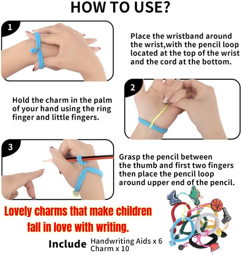 PCJJ 6PCS 3-5 Pencil Grips for Kids Handwriting Ergonomic Pencil Grip Trainer for Toddlers Preschool Writing Aid