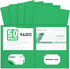 RAZCC Two Pocket Folders, 50 Pack, Fit Letter Size Paper, Pockets for School, Office, Business, Green