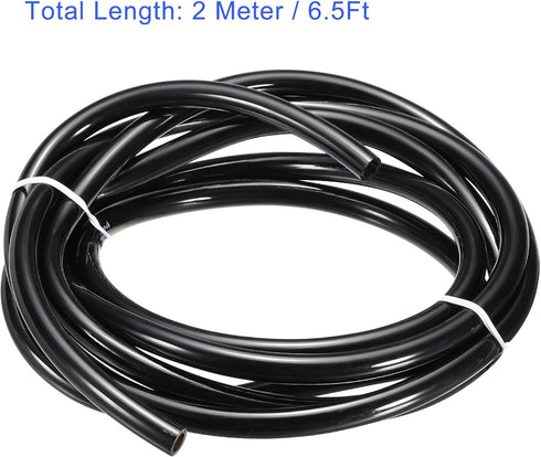 Pneumatic Air Tubing PU Polyurethane Tube, 3/16" x 5/16" / 6.6ft / Black