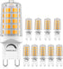 10 Pack Dimmable G9 LED Bulbs - 40W Equivalent Chandelier Lights, Warm